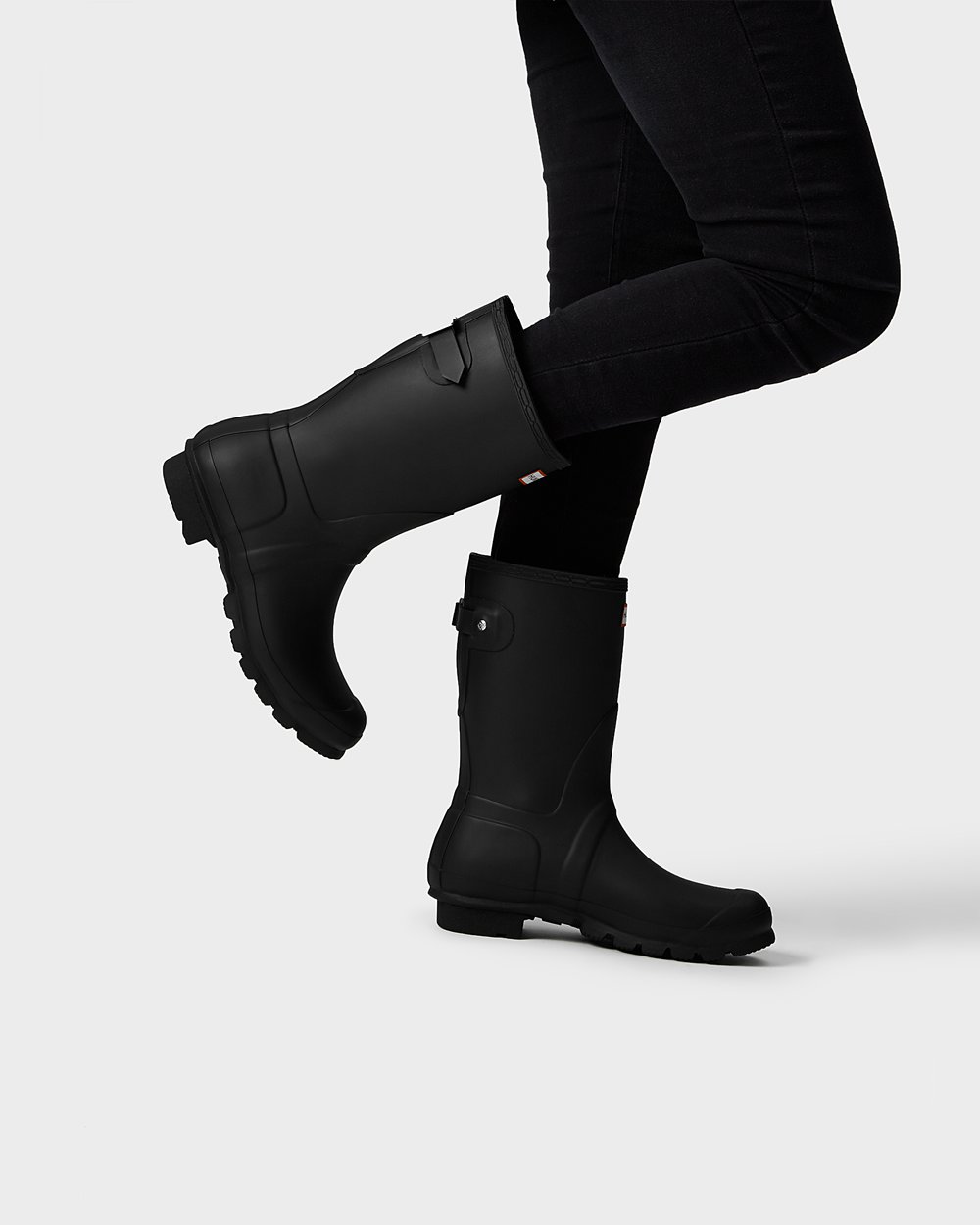 Botas De Cortas Original Back Adjustable Hunter Mujer - Negros - 417863USJ